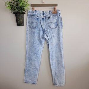 Lee Slim Tapered Leg High Rise Light Acid Wash 80's Mom Union Jeans Vintage 16